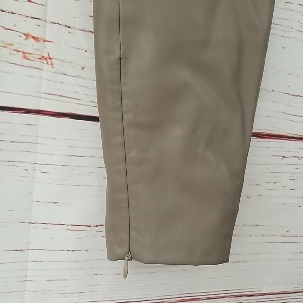 ZARA // faux leather leggings tan mink grey - Picture 14 of 16